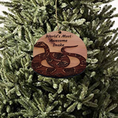 Worlds Most Awesome Snake Snake - Cedar Ornament