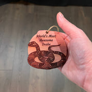Worlds Most Awesome Snake Snake - Cedar Ornament