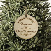 Worlds most Awesome Court Reporter - Ornament