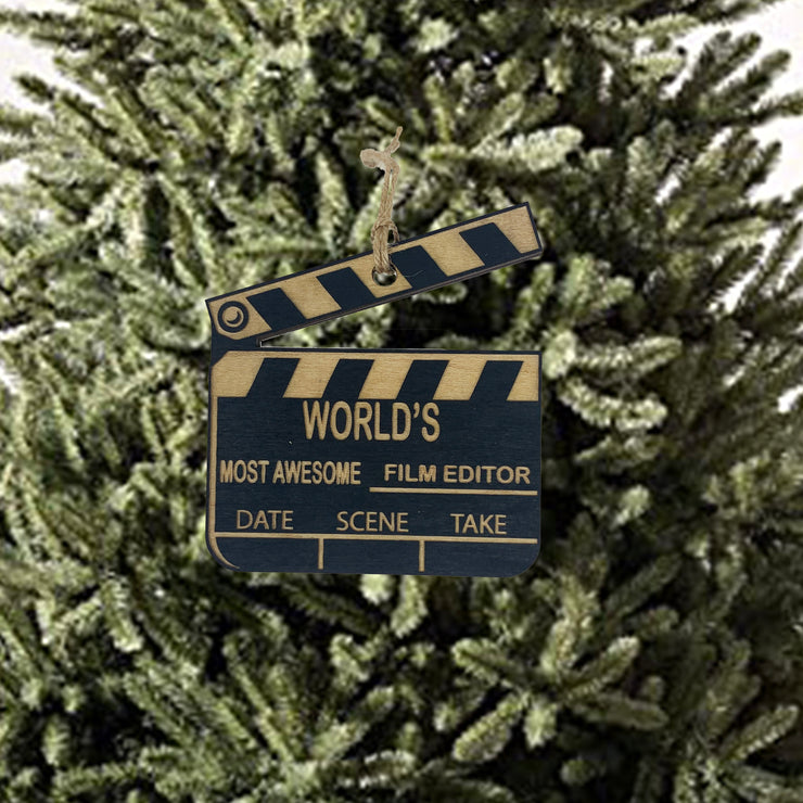 Worlds most awesome Film Editor - Ornament Black