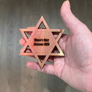 Worlds most awesome Mom Star of David - Cedar Ornament