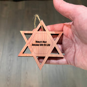 Worlds most awesome Son-in-Law Star of David - Cedar Ornament