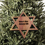 Worlds most awesome Son Star of David - Cedar Ornament