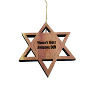 Worlds most awesome Son Star of David - Cedar Ornament