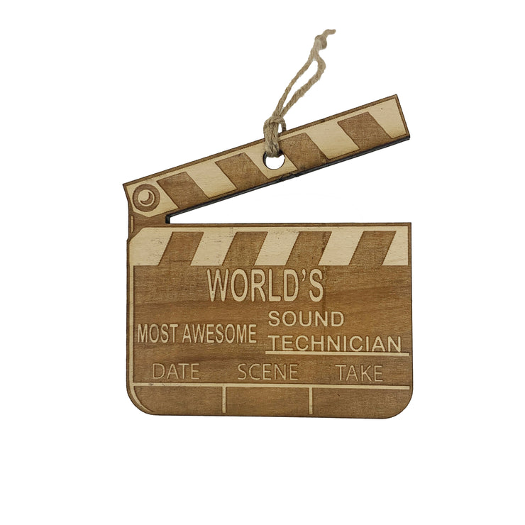 Worlds most awesome Sound Technician - Ornament Raw Wood