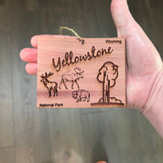 Yellowstone National Park WY - Cedar Ornament