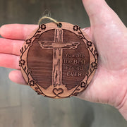 You are the best Friend EVER Cross and Heart - Cedar Ornament