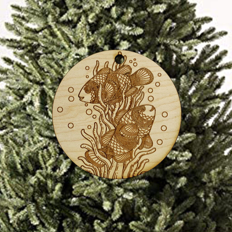 Ornament - Clown Fish - Raw Wood
