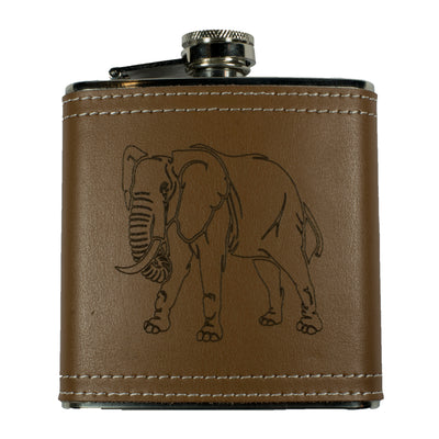 6oz Elephant Leather Flask KLB