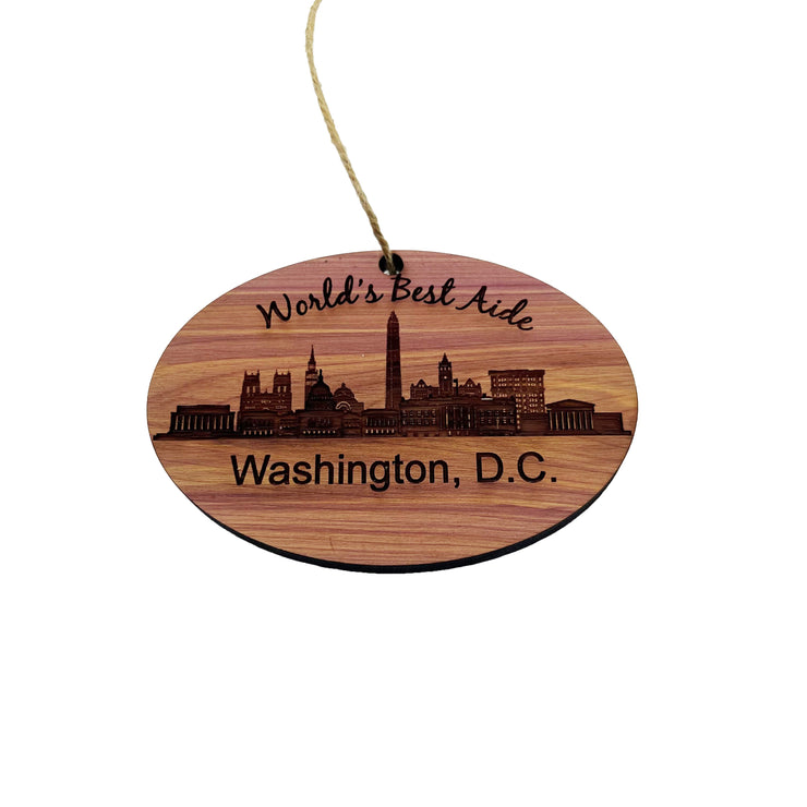 worlds Best Aide Washington DC  - Cedar Ornament