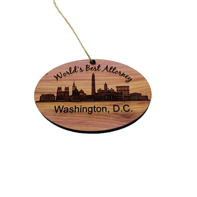 worlds Best Attorney Washington DC  - Cedar Ornament