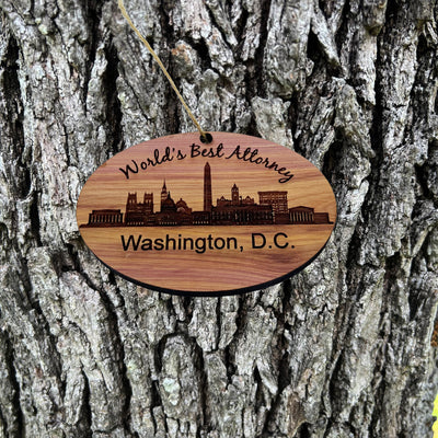 worlds Best Attorney Washington DC  - Cedar Ornament
