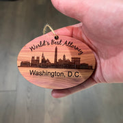 worlds Best Attorney Washington DC  - Cedar Ornament