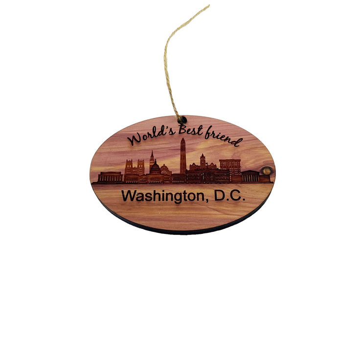 worlds Best Friend Washington DC - Cedar Ornament