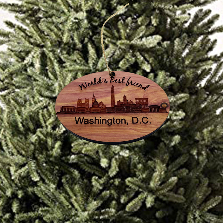 worlds Best Friend Washington DC - Cedar Ornament