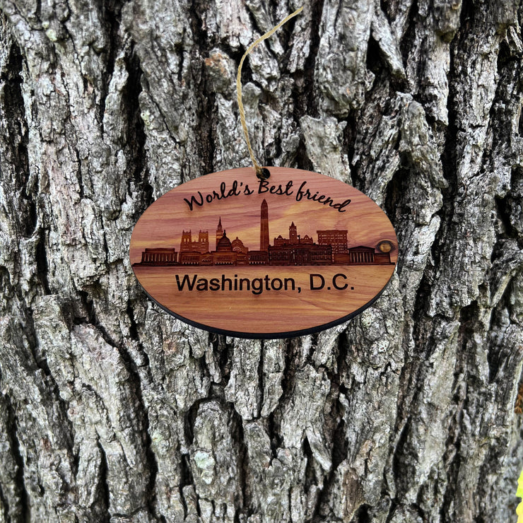 worlds Best Friend Washington DC - Cedar Ornament