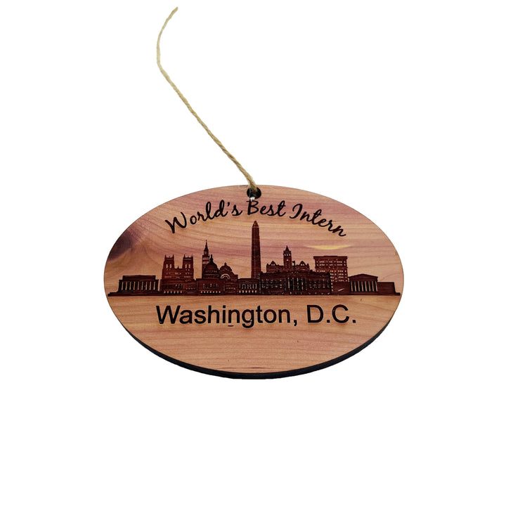 worlds Best Intern Washington DC  - Cedar Ornament