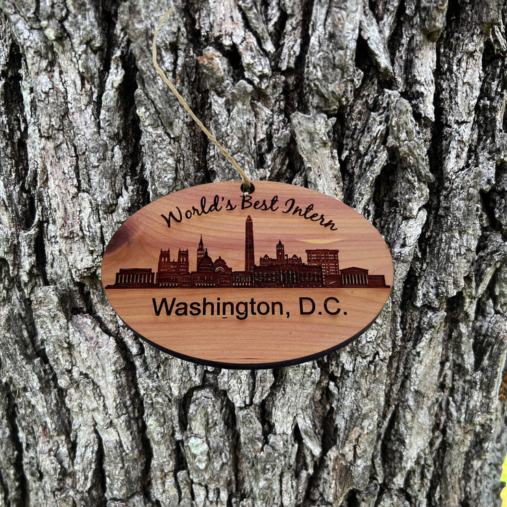 worlds Best Intern Washington DC  - Cedar Ornament