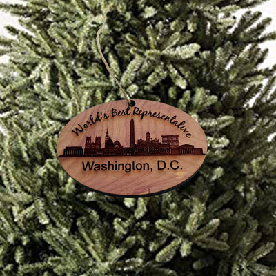 worlds Best Representative Washington DC - Cedar Ornament
